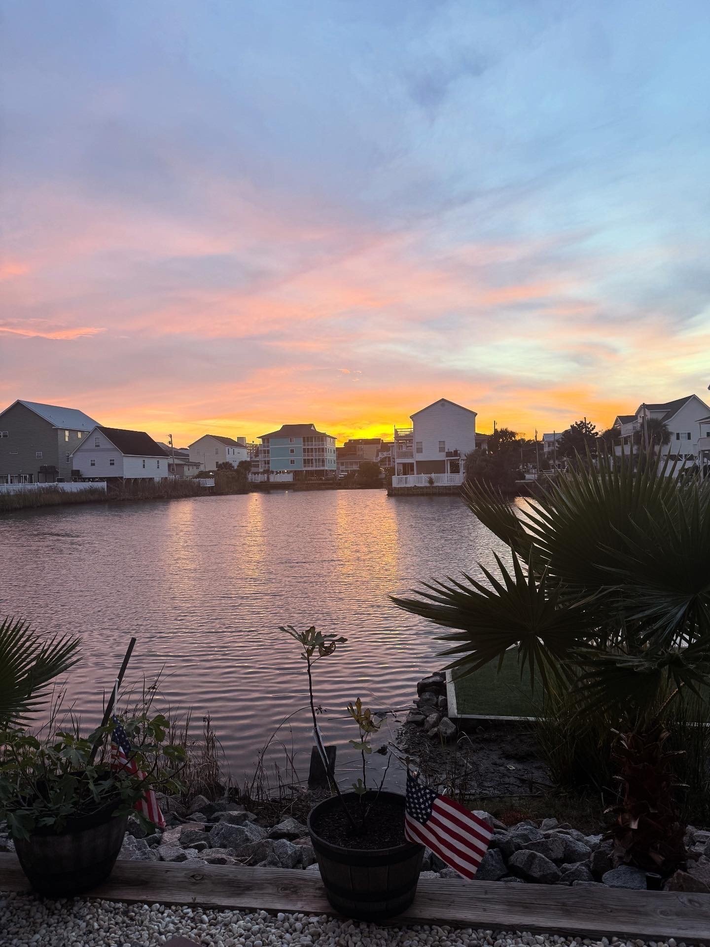 Sunset over the waterway